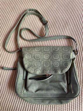 Target Suede Crossbody Bag - Sage Green